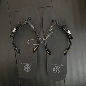 Tory Burch Glitter Flip Flops